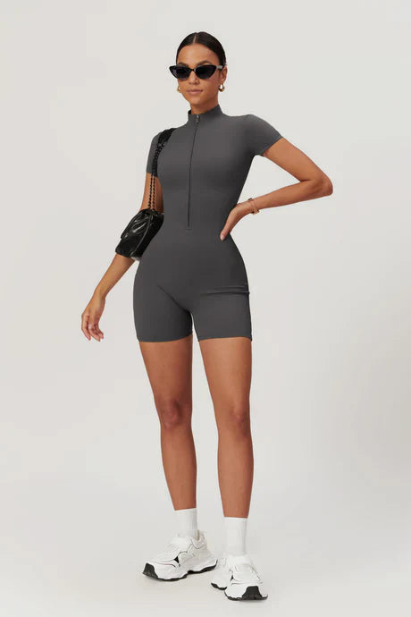 Diamara – Flexible fit – Sleek active romper-Apparel & Accessories > Clothing > Activewear > Rompers > Short Sleeve Rompers-Cíelo Fióra Atelier