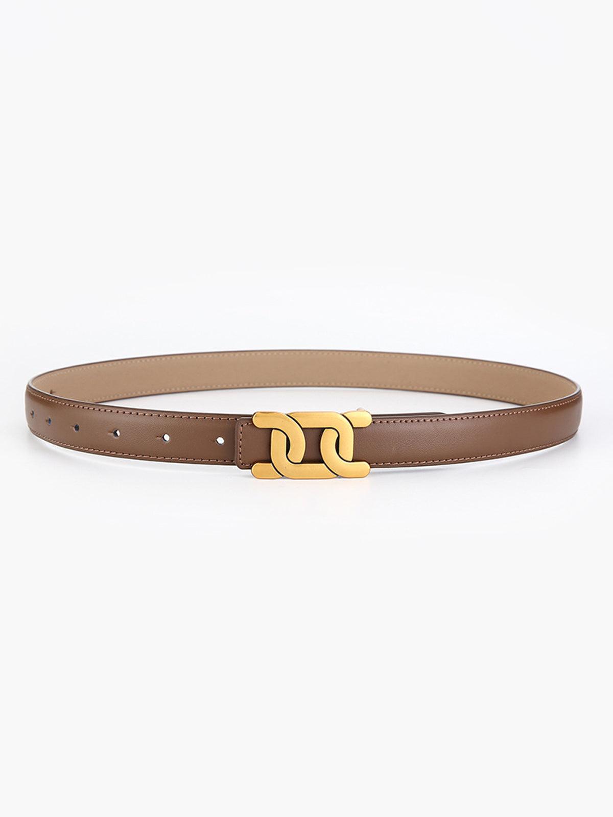 Elodia – Slim polished buckle – Leather belt-Apparel & Accessories > Clothing Accessories > Belts > Slim Belts-Cíelo Fióra Atelier