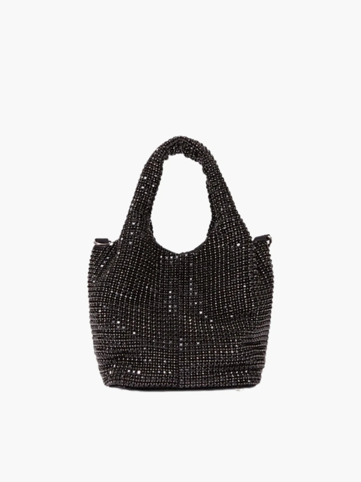 Eloise – Rhinestone embellishments – Mini bucket bag-Apparel & Accessories > Handbags > Evening Bags > Bucket Bags-Cíelo Fióra Atelier