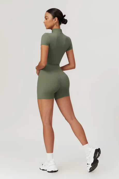 Enrica – Four-way stretch – Sculpting workout romper-Apparel & Accessories > Clothing > Activewear > Rompers > Sculpting Rompers-Cíelo Fióra Atelier