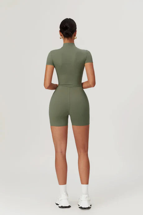 Enrica – Four-way stretch – Sculpting workout romper-Apparel & Accessories > Clothing > Activewear > Rompers > Sculpting Rompers-Cíelo Fióra Atelier