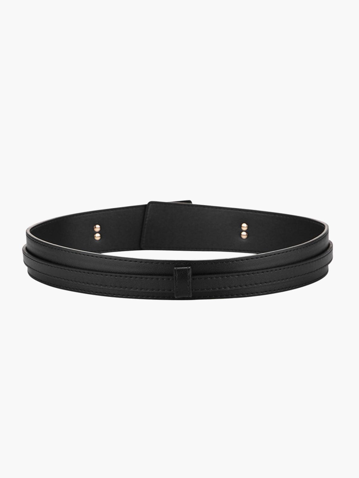 Esmarie – Matte black finish – Leather belt-Apparel & Accessories > Clothing Accessories > Belts > Dress Belts-Cíelo Fióra Atelier