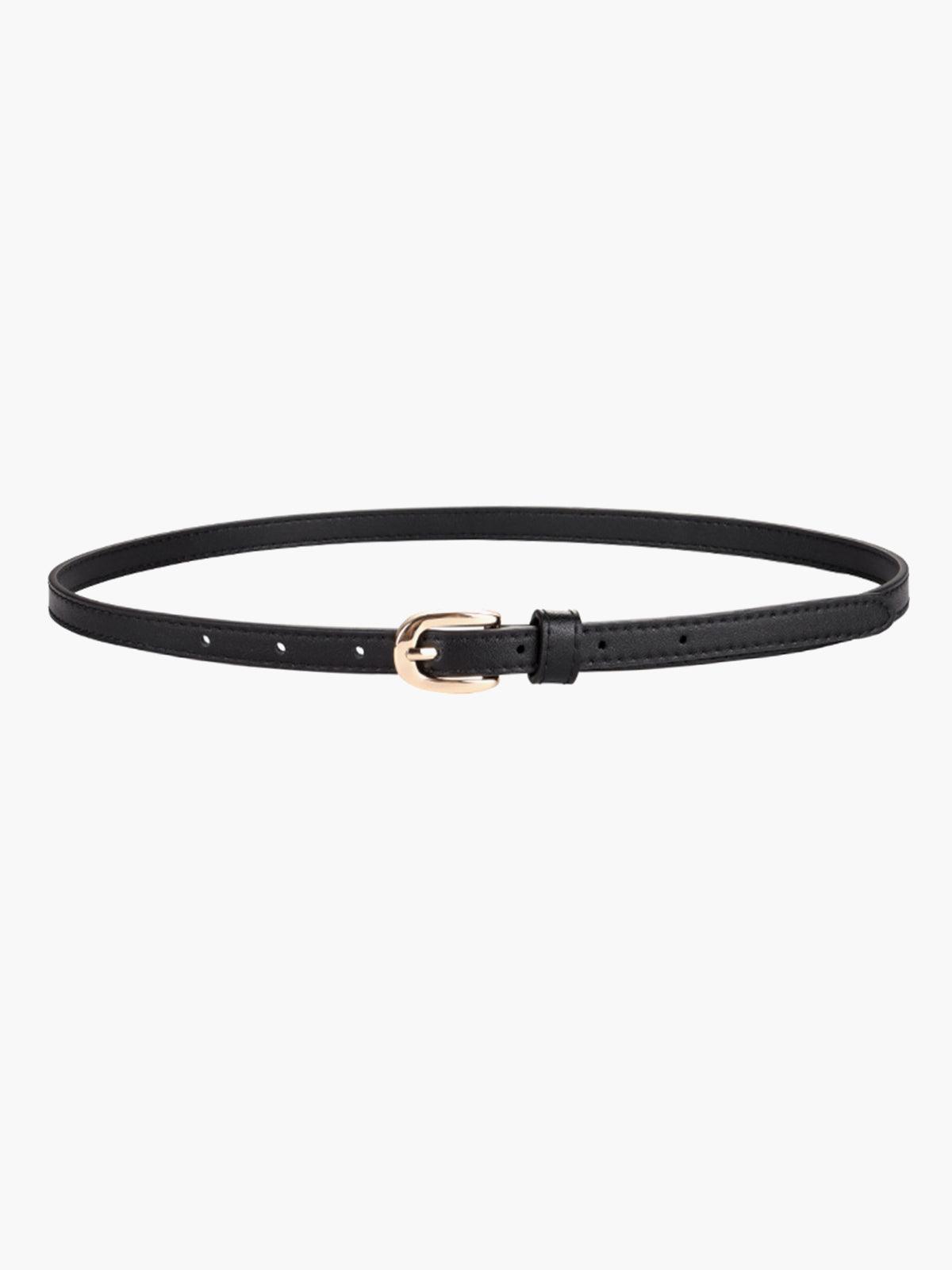 Esmarie – Matte black finish – Leather belt-Apparel & Accessories > Clothing Accessories > Belts > Dress Belts-Cíelo Fióra Atelier