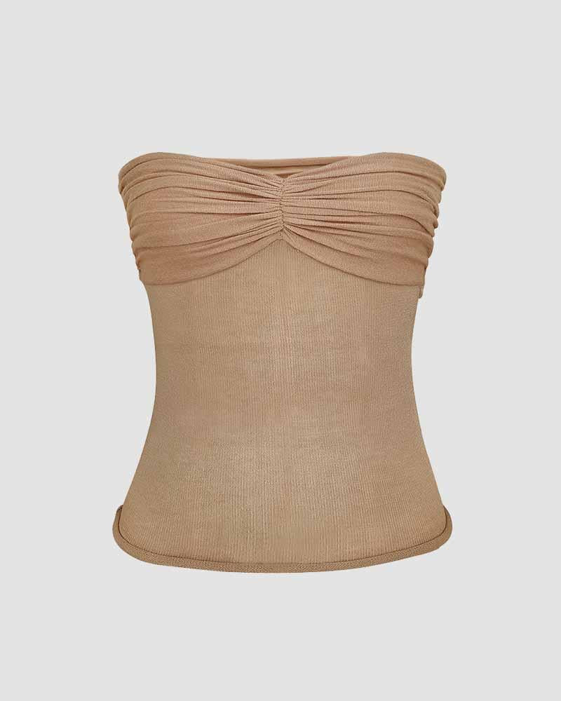 Esmé – Sleek tube design – Mesh bralet top-Apparel & Accessories > Clothing > Tops > Crop Tops-Cíelo Fióra Atelier