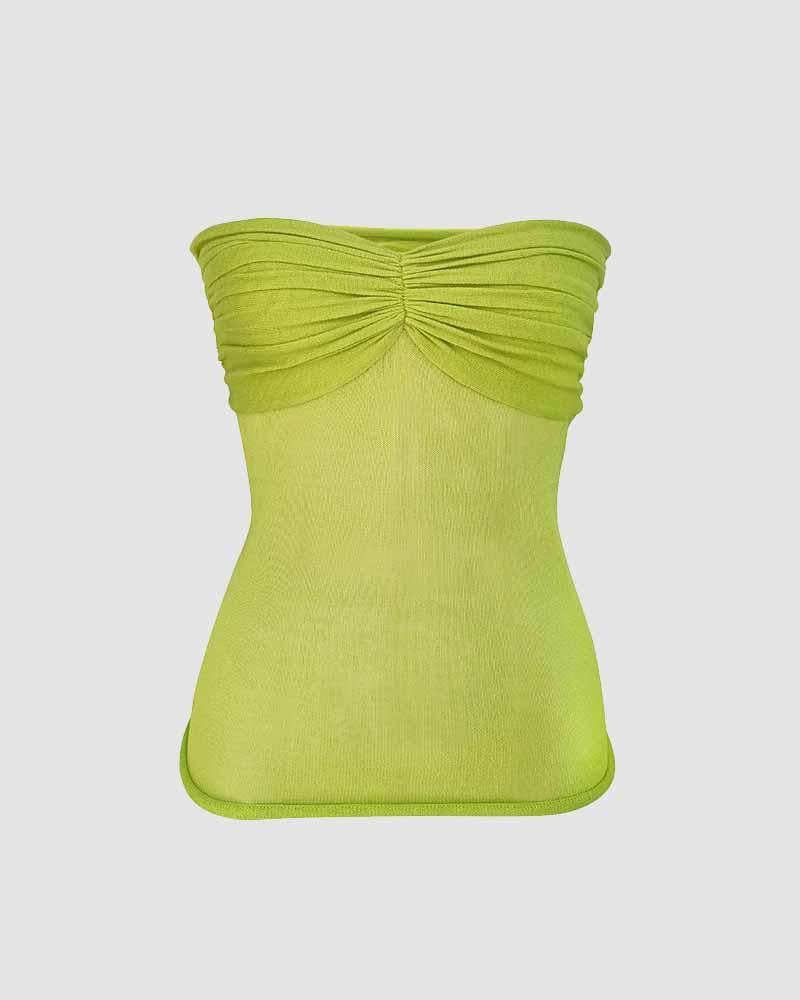 Esmé – Sleek tube design – Mesh bralet top-Apparel & Accessories > Clothing > Tops > Crop Tops-Cíelo Fióra Atelier