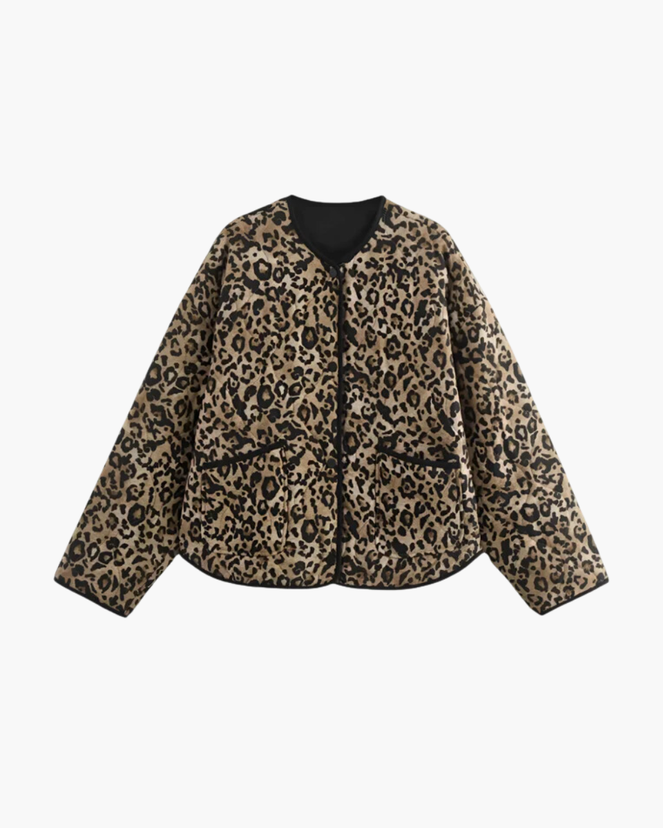 Esméralda – Leopard pattern – Single-breasted coat-Apparel & Accessories > Clothing > Outerwear > Coats & Jackets > Long Coats-Cíelo Fióra Atelier