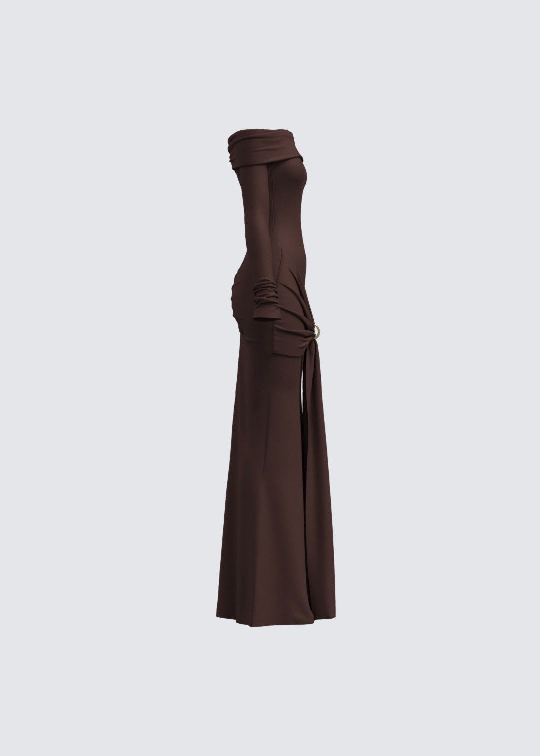 Eugénia – Ruched waist – Brown gown-Apparel & Accessories > Clothing > Dresses > Formal Dresses-Cíelo Fióra Atelier