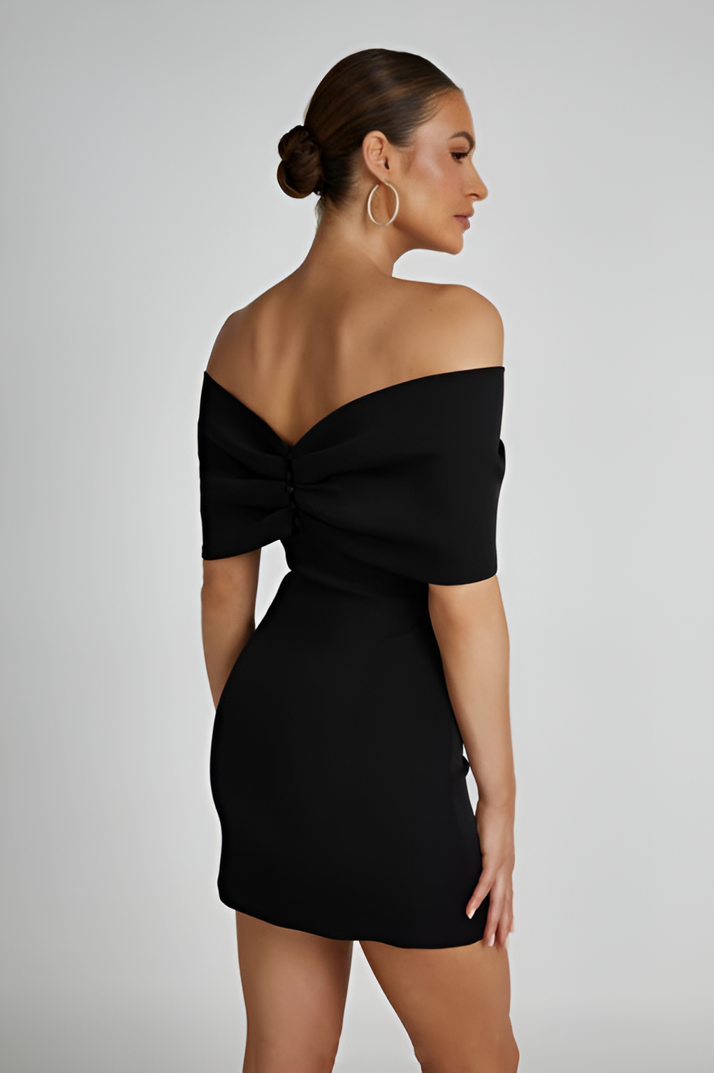 Faelina – Off-the-shoulder – Bow-accent dress-Apparel & Accessories > Clothing > Dresses > Cocktail Dresses-Cíelo Fióra Atelier