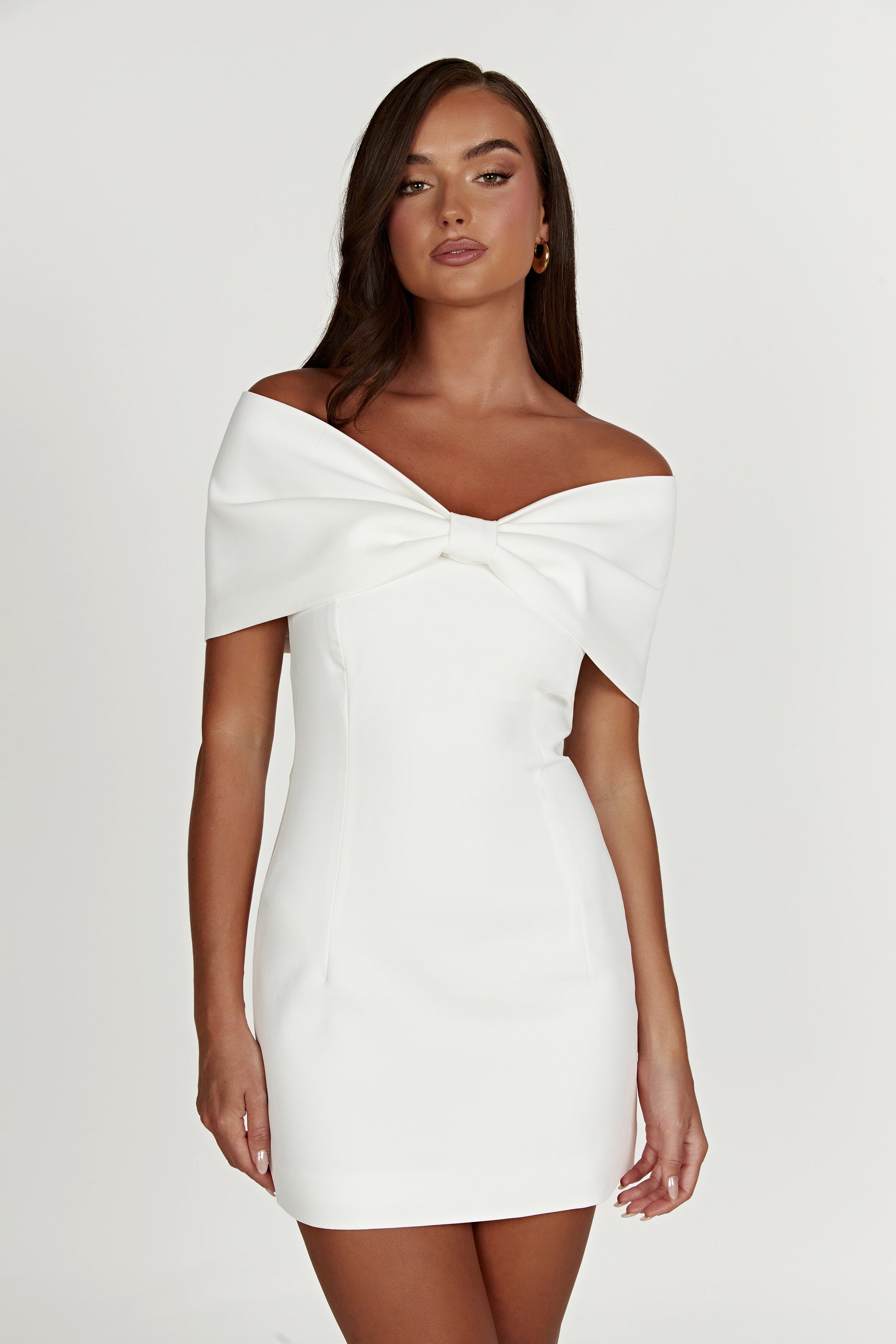 Faelina – Off-the-shoulder – Bow-accent dress-Apparel & Accessories > Clothing > Dresses > Cocktail Dresses-Cíelo Fióra Atelier