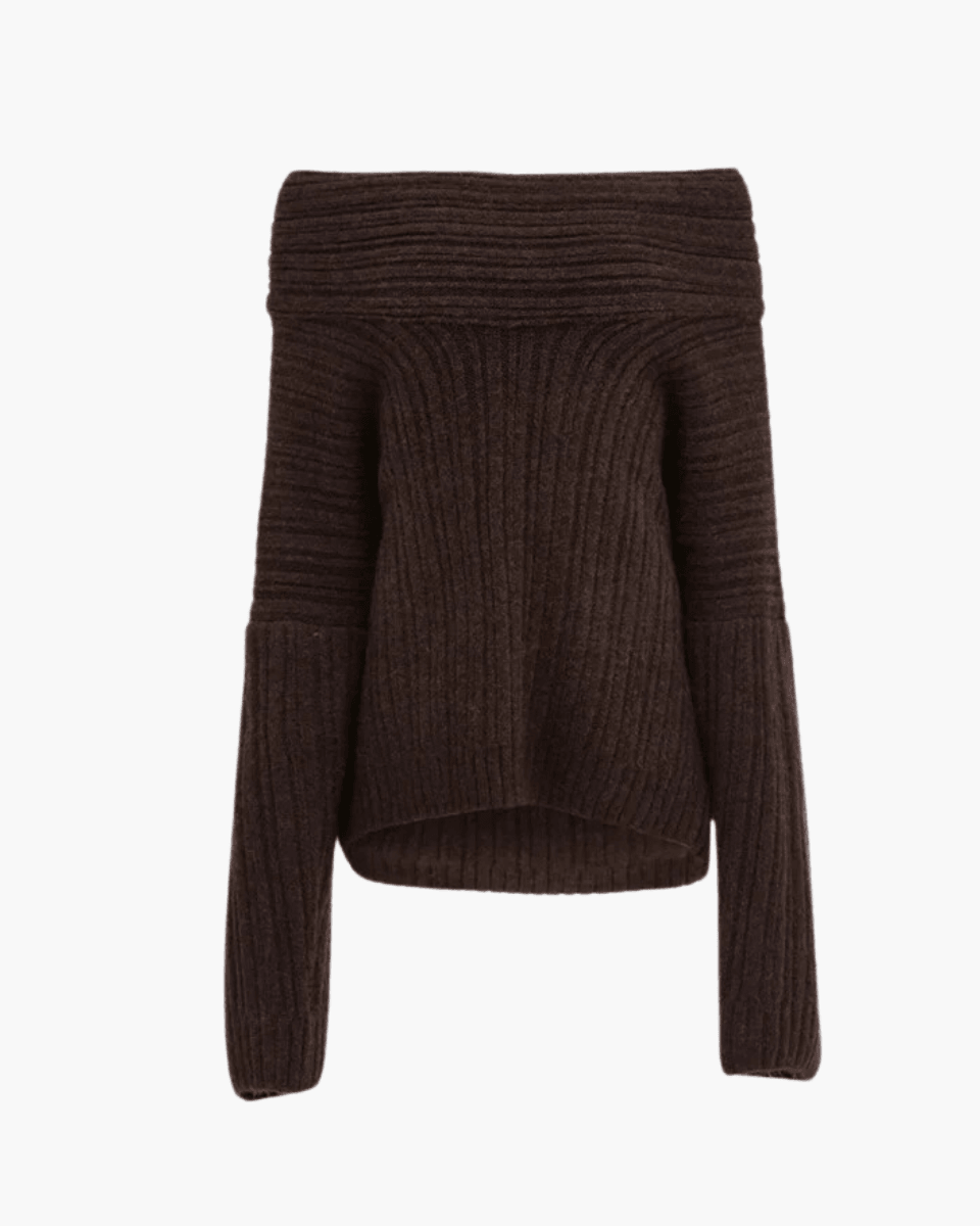 Felicia – Off-shoulder – Oversized sweater-Apparel & Accessories > Clothing > Sweaters > Off-Shoulder Sweaters-Cíelo Fióra Atelier