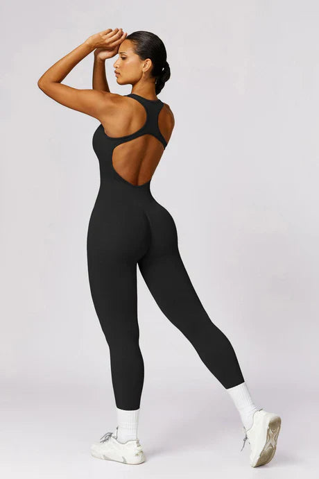 Fenella – Built-in bra – High-impact gym jumpsuit-Apparel & Accessories > Clothing > One-Pieces & Rompers > High-Impact Jumpsuits-Cíelo Fióra Atelier