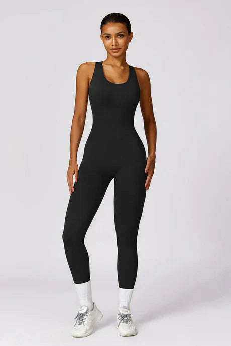 Fenella – Built-in bra – High-impact gym jumpsuit-Apparel & Accessories > Clothing > One-Pieces & Rompers > High-Impact Jumpsuits-Cíelo Fióra Atelier