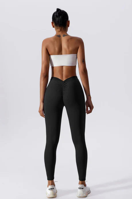 Fia – V-shaped waistband – Active leggings-Apparel & Accessories > Clothing > Pants > Sculpting Gym Leggings-Cíelo Fióra Atelier