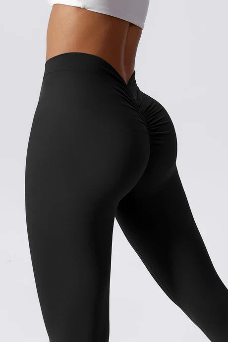 Fia – V-shaped waistband – Active leggings-Apparel & Accessories > Clothing > Pants > Sculpting Gym Leggings-Cíelo Fióra Atelier