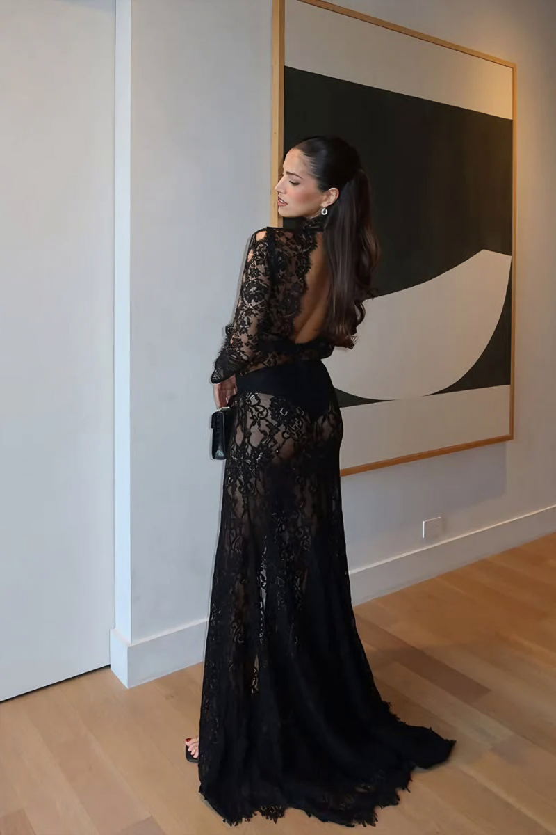 Fiora – Sheer lace – Gown-Apparel & Accessories > Clothing > Dresses > Evening Gowns-Cíelo Fióra Atelier