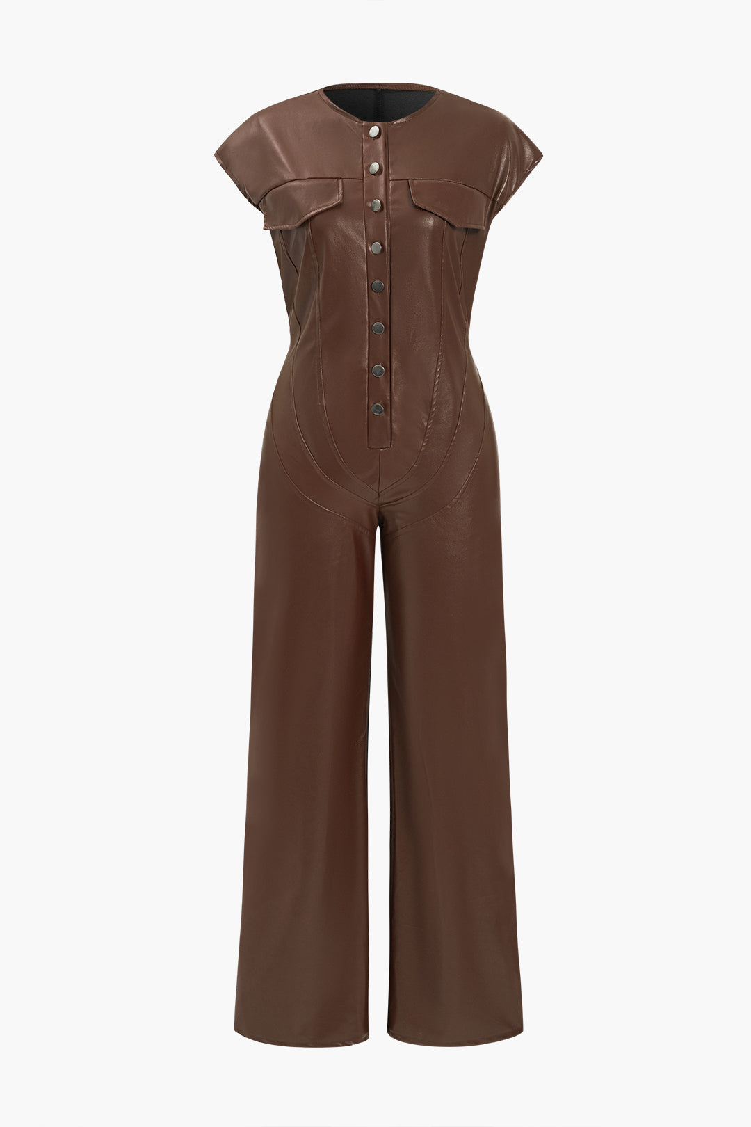 Fleur – Slim-fit design – Leather jumpsuit-Apparel & Accessories > Clothing > One-Piece Suits > Leather Jumpsuits-Cíelo Fióra Atelier