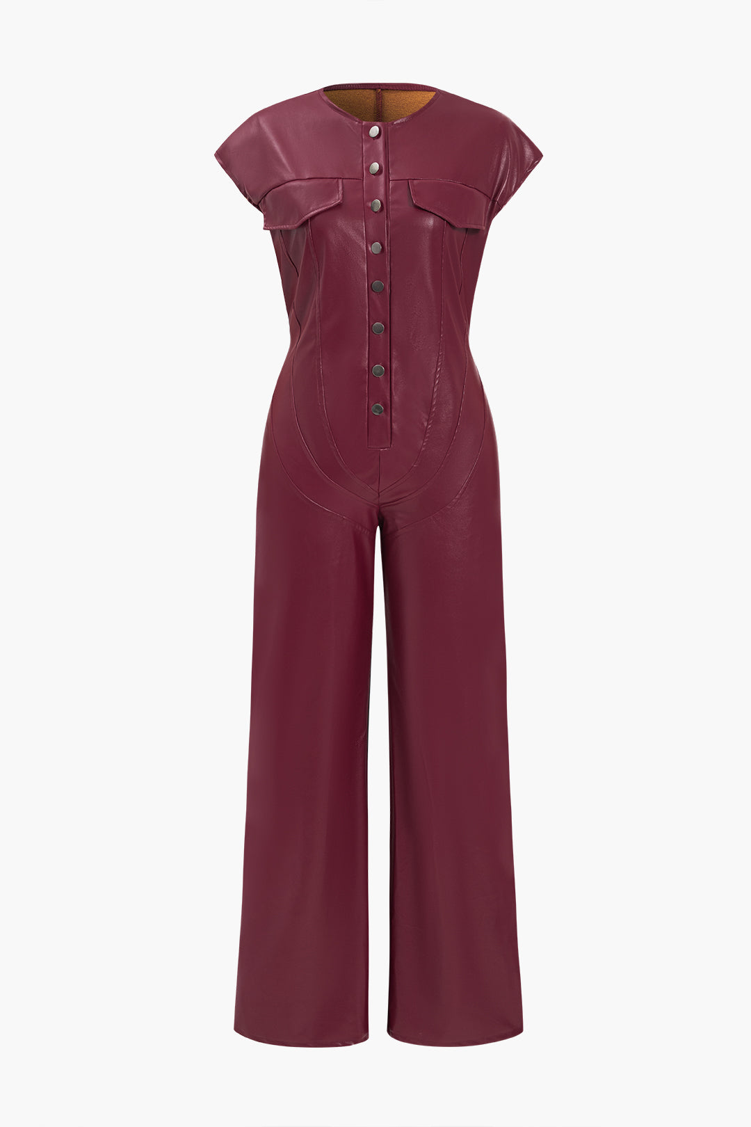 Fleur – Slim-fit design – Leather jumpsuit-Apparel & Accessories > Clothing > One-Piece Suits > Leather Jumpsuits-Cíelo Fióra Atelier