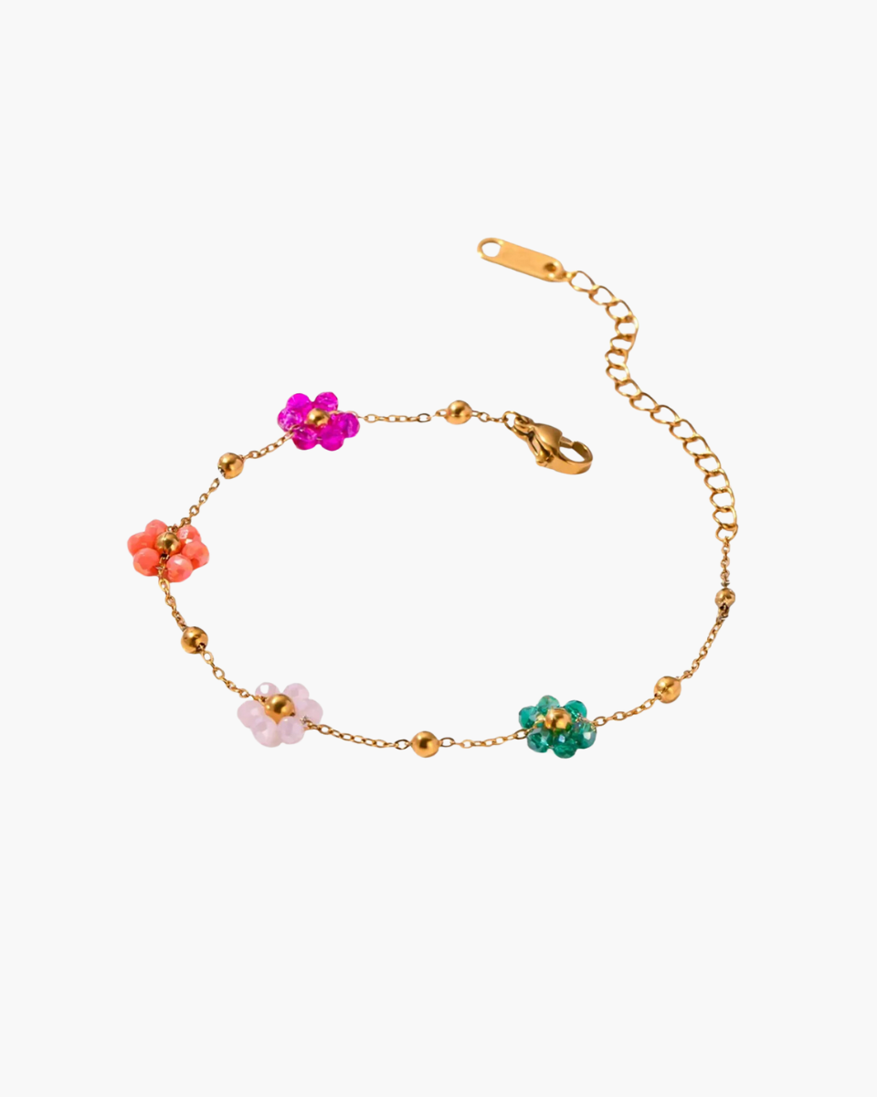 Florella – Handcrafted floral beads – Charm bracelet-Apparel & Accessories > Jewelry > Bracelets > Charm Bracelets-Cíelo Fióra Atelier