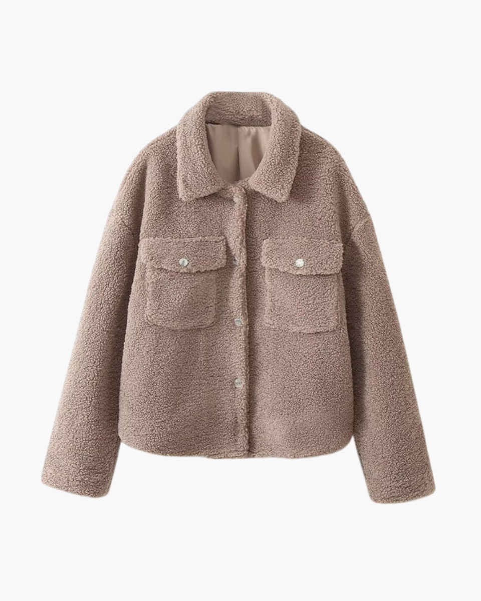 Florencia – Teddy button-down – Jacket-Apparel & Accessories > Clothing > Outerwear > Jackets > Teddy Jackets-Cíelo Fióra Atelier