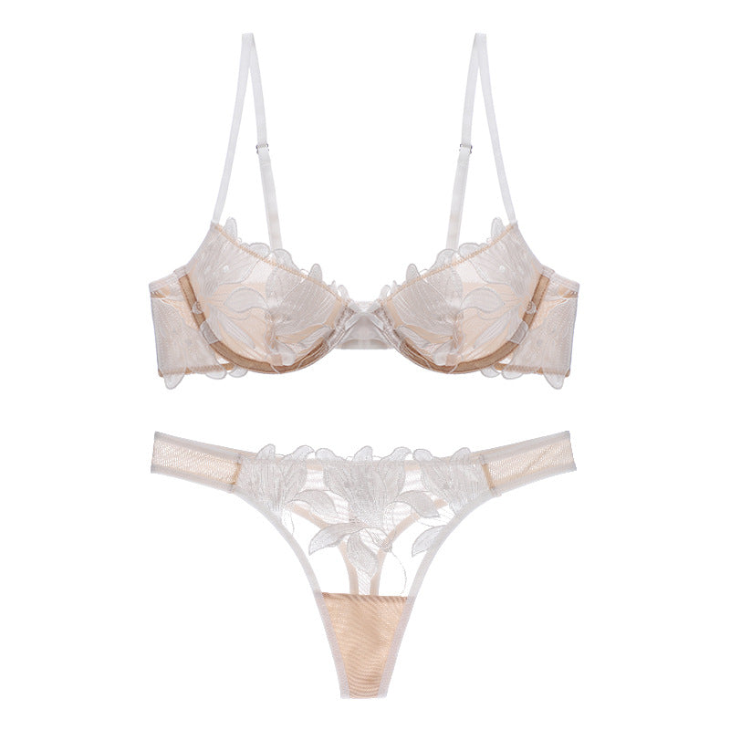 Florisse – Mesh flower embroidered – Lingerie set-Apparel & Accessories > Clothing > Underwear & Socks > Lingerie > Embroidered Lingerie Sets-Cíelo Fióra Atelier