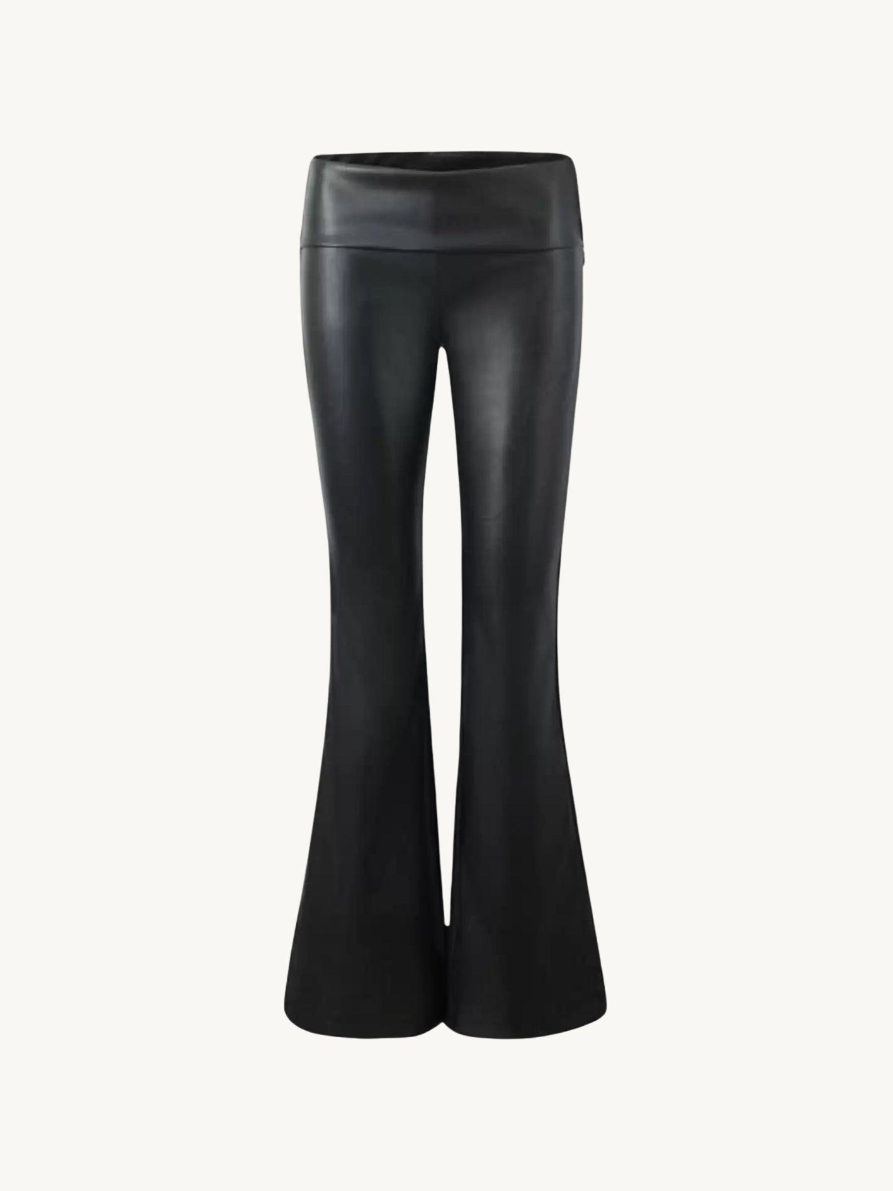 Giordana – Low-rise design – Faux leather pants-Apparel & Accessories > Clothing > Pants > Faux Leather Pants-Cíelo Fióra Atelier