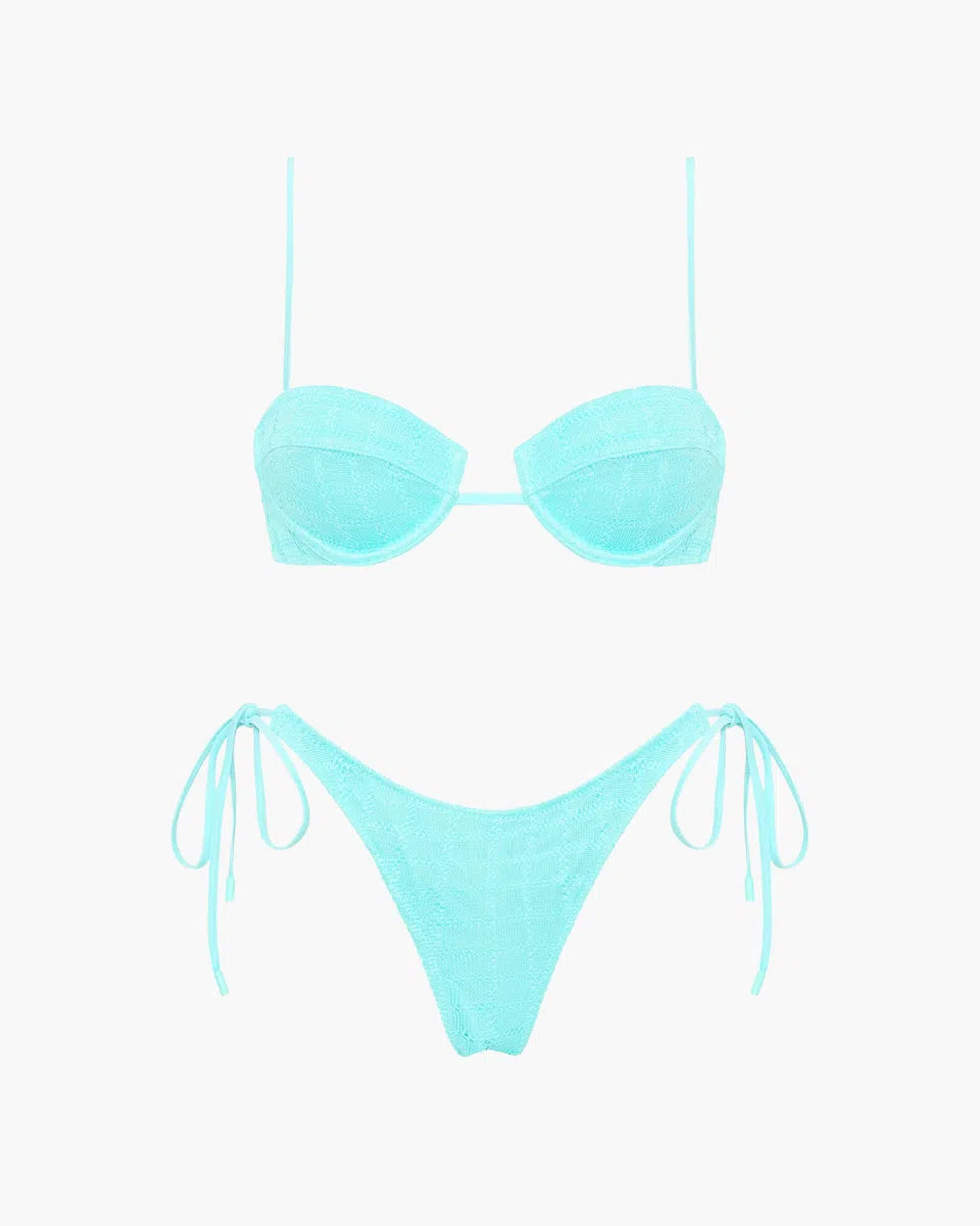 Ilona – Self-tie bottoms – Java-inspired textured bikini set-Apparel & Accessories > Clothing > Swimwear > Bikini Sets-Cíelo Fióra Atelier