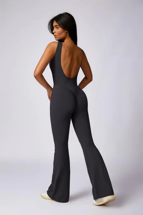 Kaimana – Open-back design – Workout jumpsuit-Apparel & Accessories > Clothing > One-Pieces & Rompers > Training Jumpsuits-Cíelo Fióra Atelier