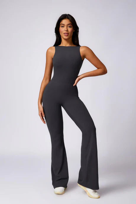 Kaimana – Open-back design – Workout jumpsuit-Apparel & Accessories > Clothing > One-Pieces & Rompers > Training Jumpsuits-Cíelo Fióra Atelier