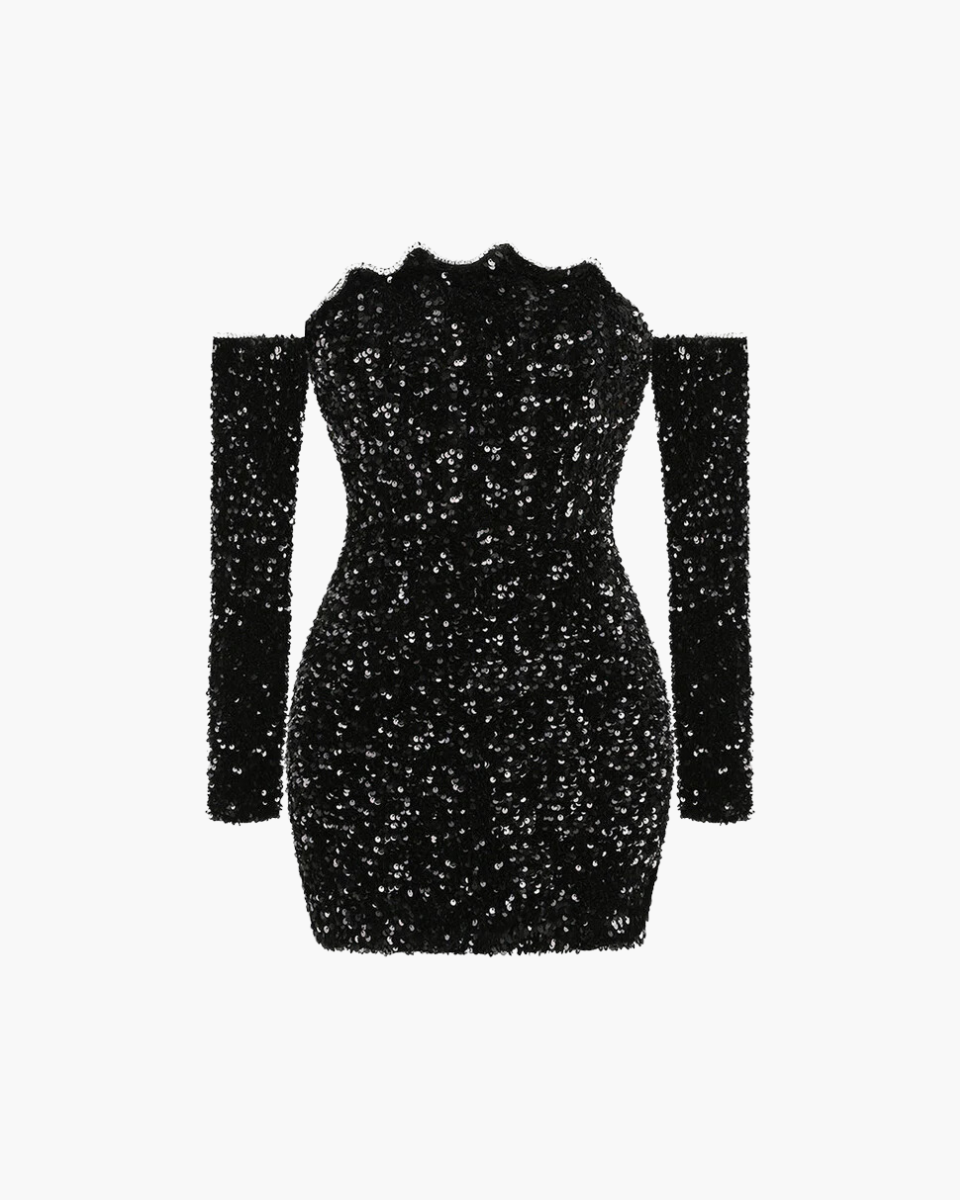 Lavinia – Off-the-shoulder sheath - Embellished dress-Apparel & Accessories > Clothing > Dresses > Party Dresses-Cíelo Fióra Atelier