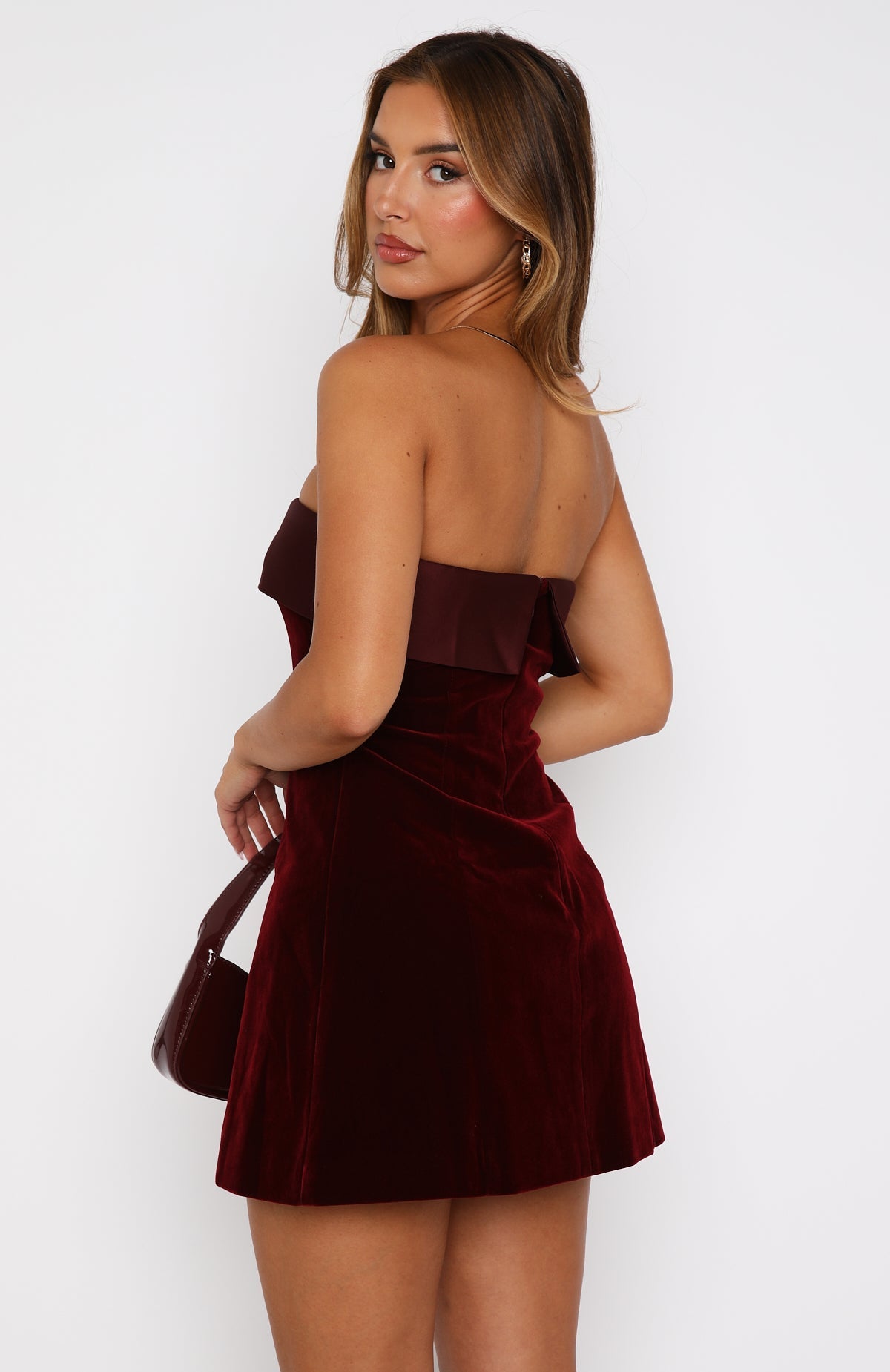 Léa – Strapless design – Velvet mini dress-Apparel & Accessories > Clothing > Dresses > Velvet Dresses-Cíelo Fióra Atelier