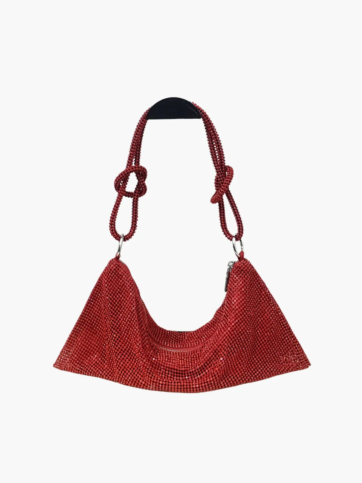 Liana – Knotted handle – Crystal mesh shoulder bag-Apparel & Accessories > Handbags > Evening Bags > Shoulder Bags-Cíelo Fióra Atelier