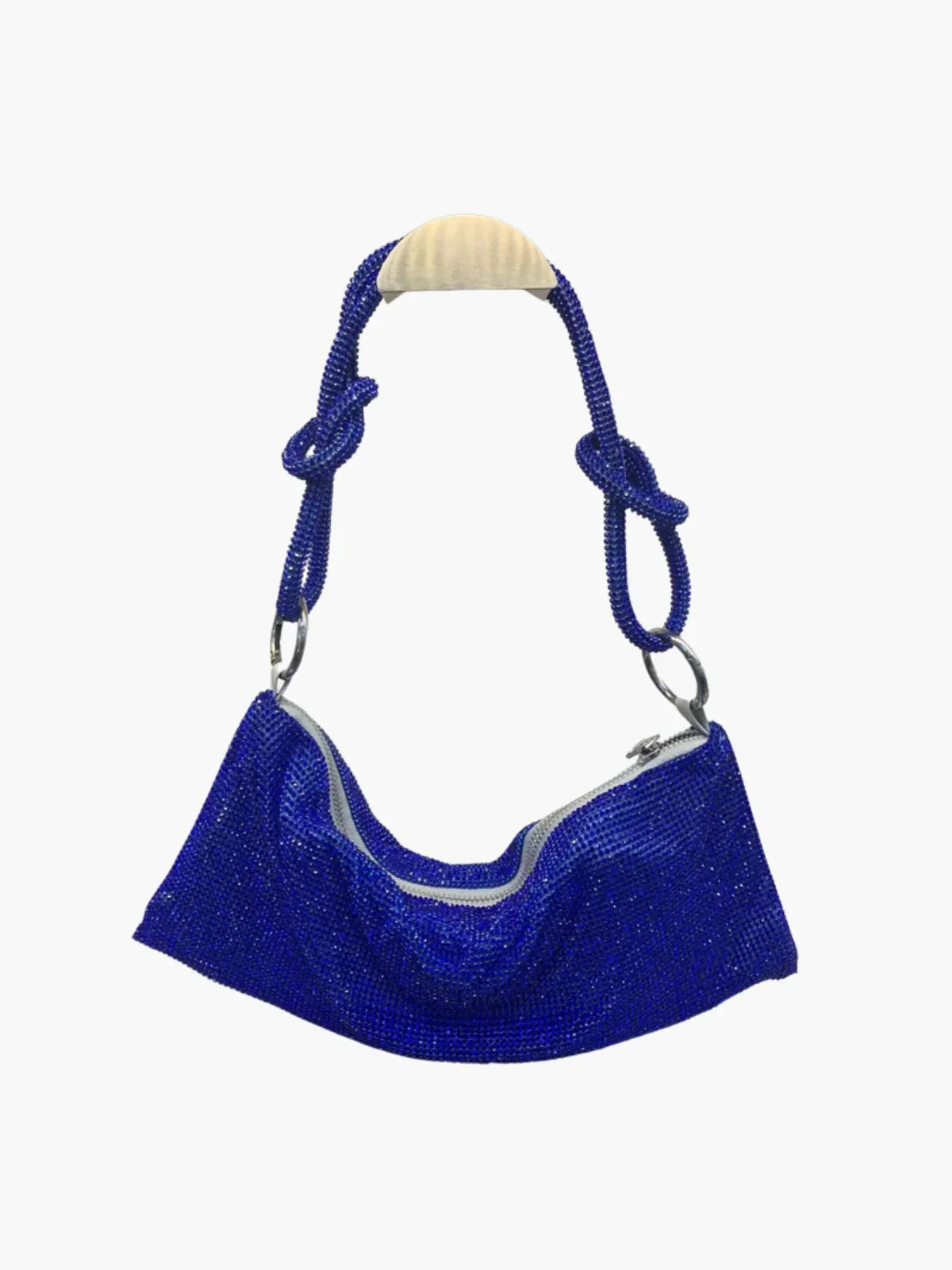 Liana – Knotted handle – Crystal mesh shoulder bag-Apparel & Accessories > Handbags > Evening Bags > Shoulder Bags-Cíelo Fióra Atelier