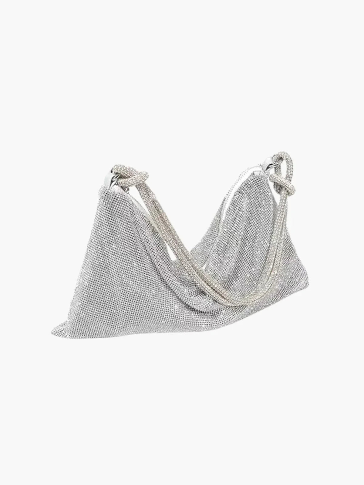 Liana – Knotted handle – Crystal mesh shoulder bag-Apparel & Accessories > Handbags > Evening Bags > Shoulder Bags-Cíelo Fióra Atelier