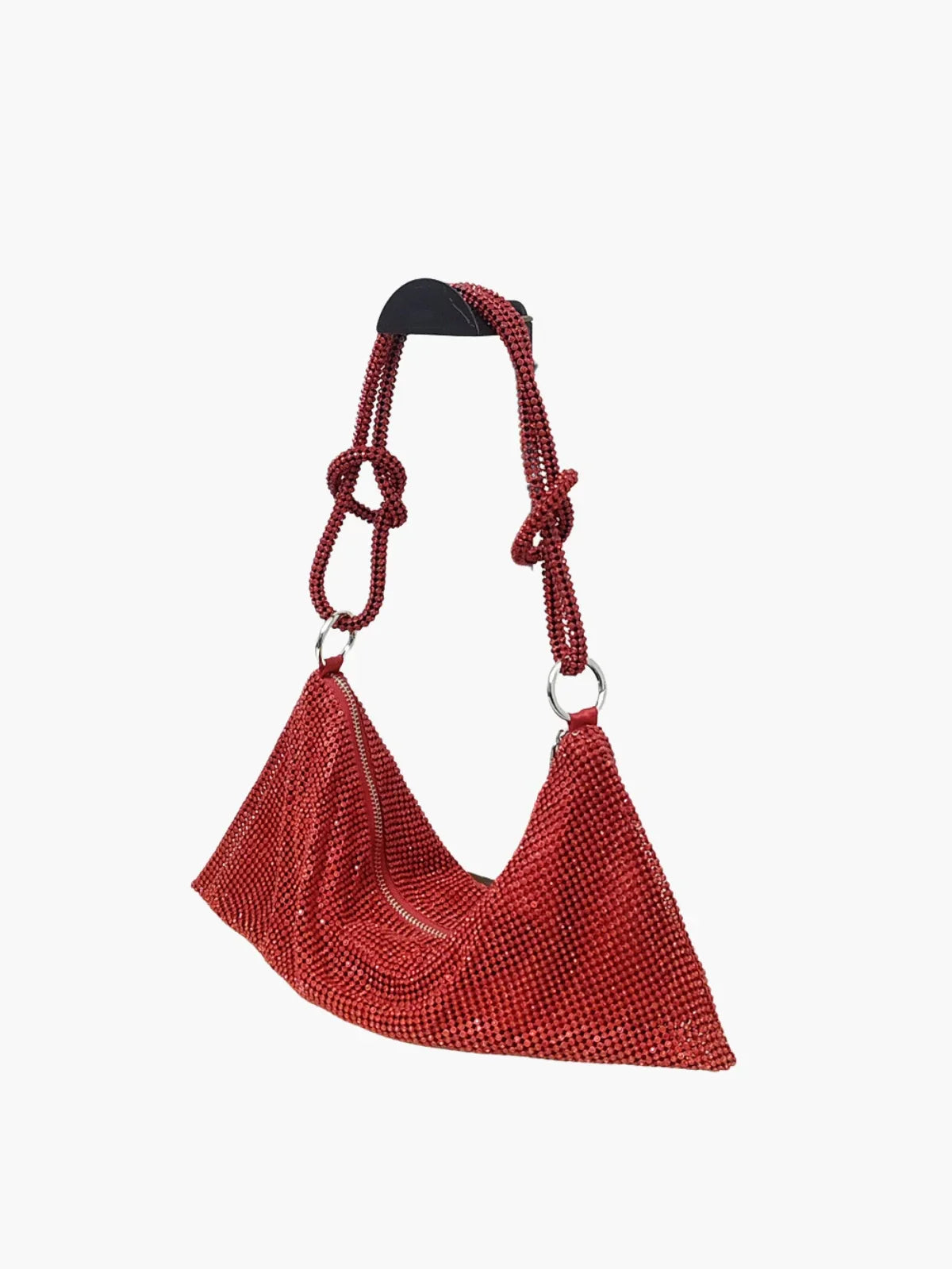 Liana – Knotted handle – Crystal mesh shoulder bag-Apparel & Accessories > Handbags > Evening Bags > Shoulder Bags-Cíelo Fióra Atelier