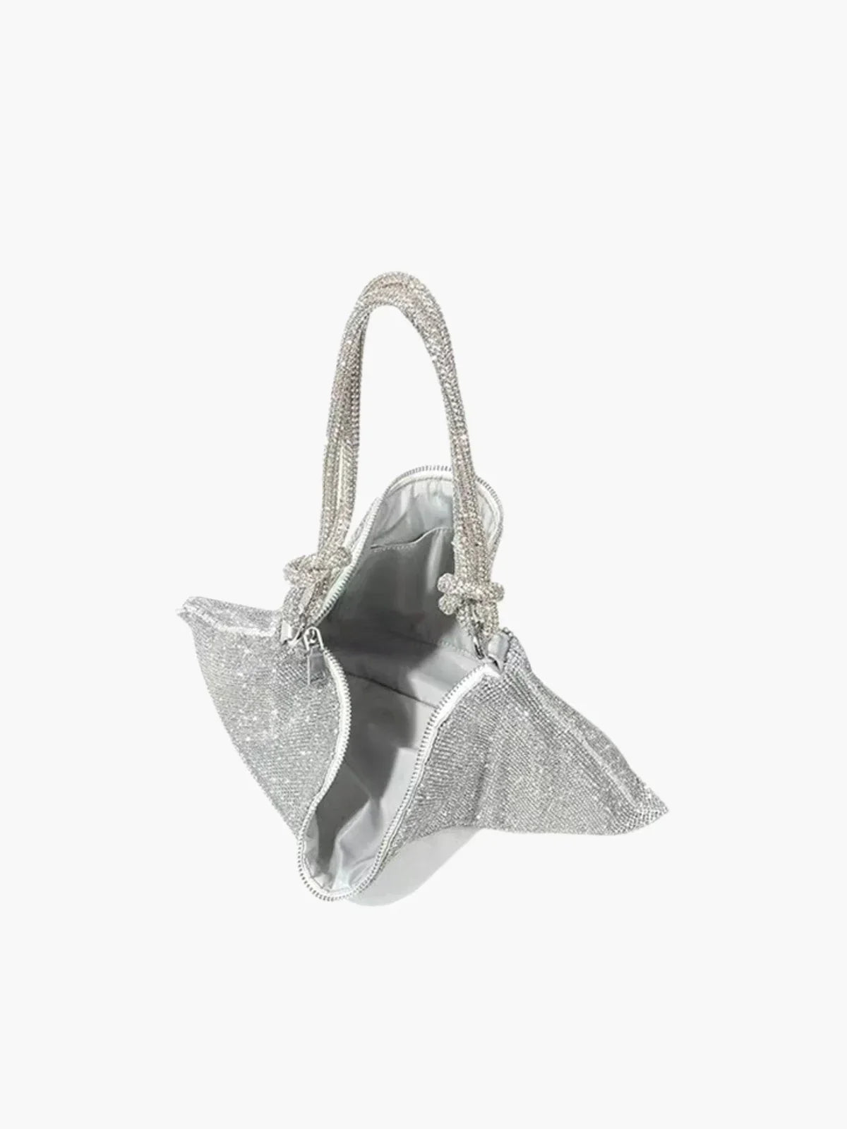 Liana – Knotted handle – Crystal mesh shoulder bag-Apparel & Accessories > Handbags > Evening Bags > Shoulder Bags-Cíelo Fióra Atelier