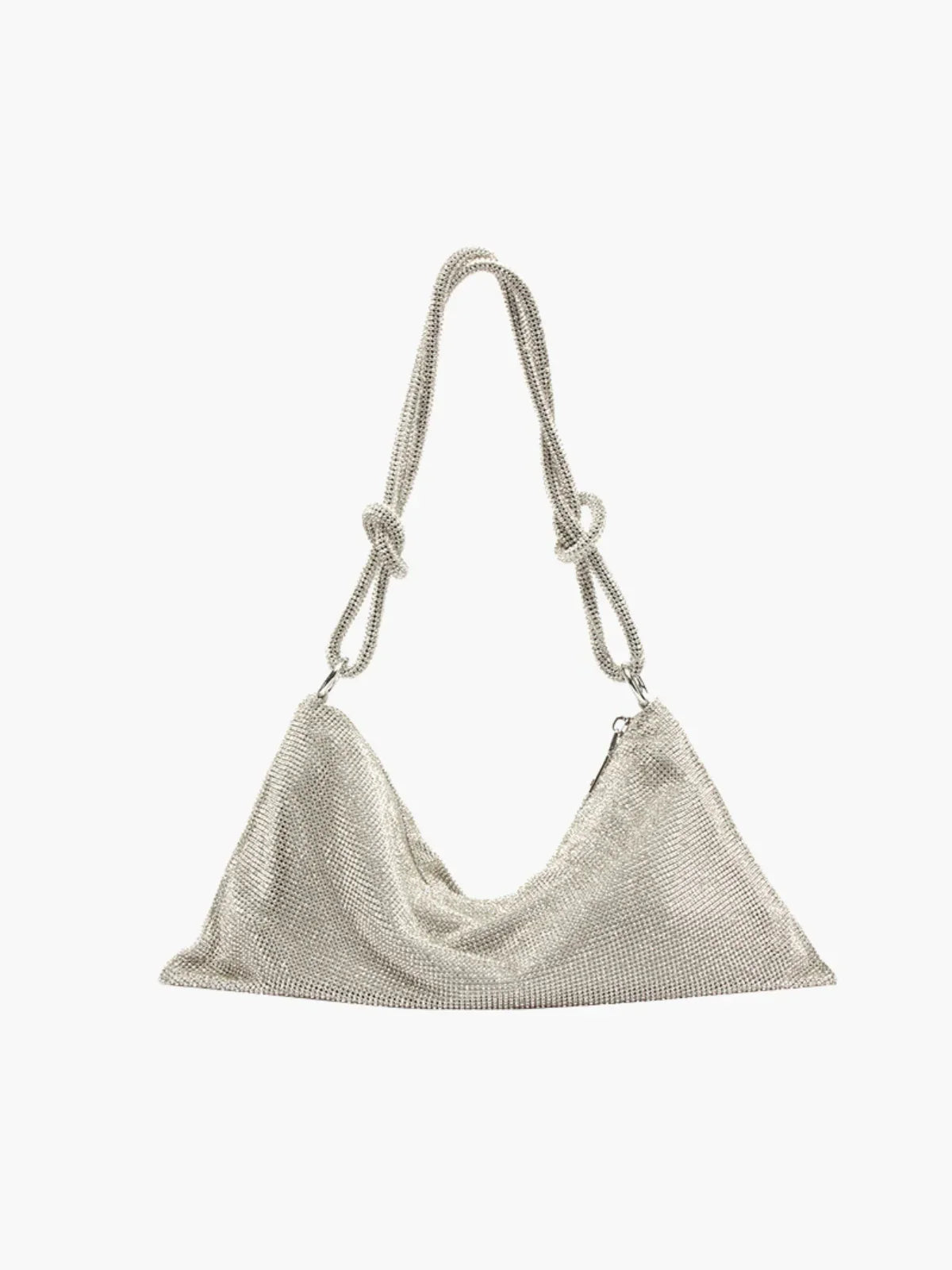 Liana – Knotted handle – Crystal mesh shoulder bag-Apparel & Accessories > Handbags > Evening Bags > Shoulder Bags-Cíelo Fióra Atelier