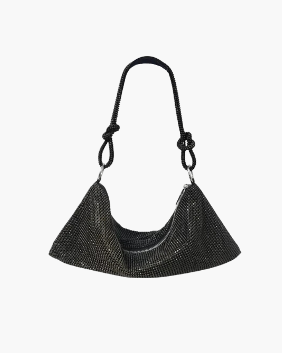 Liana – Knotted handle – Crystal mesh shoulder bag-Apparel & Accessories > Handbags > Evening Bags > Shoulder Bags-Cíelo Fióra Atelier