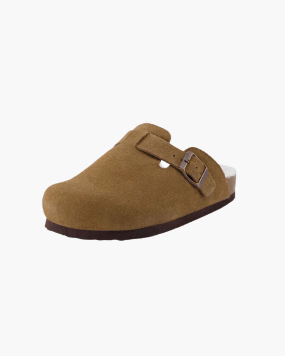 Liria – Faux fur-lined – Suede clogs-Apparel & Accessories > Shoes > Clogs & Mules > Comfort Clogs-Cíelo Fióra Atelier