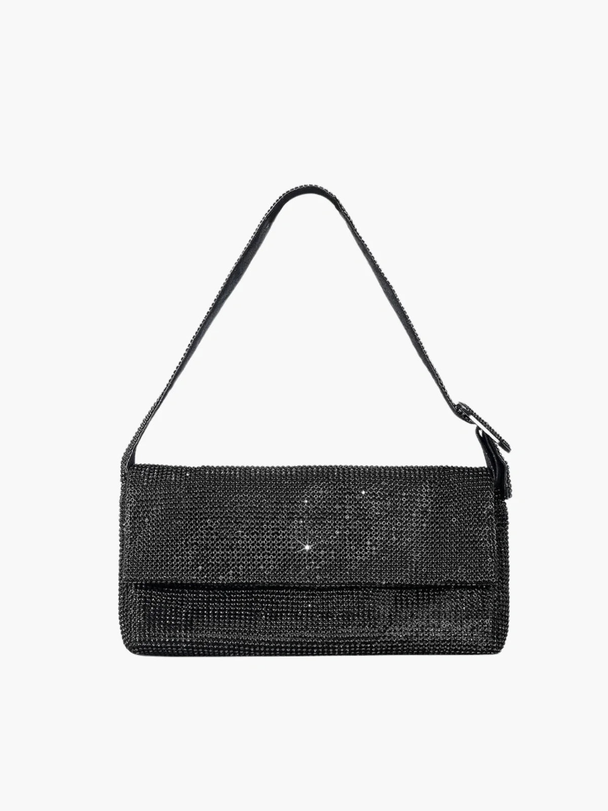 Livia – Fold-over flap – Crystal shoulder bag-Apparel & Accessories > Handbags > Evening Bags > Crystal Bags-Cíelo Fióra Atelier