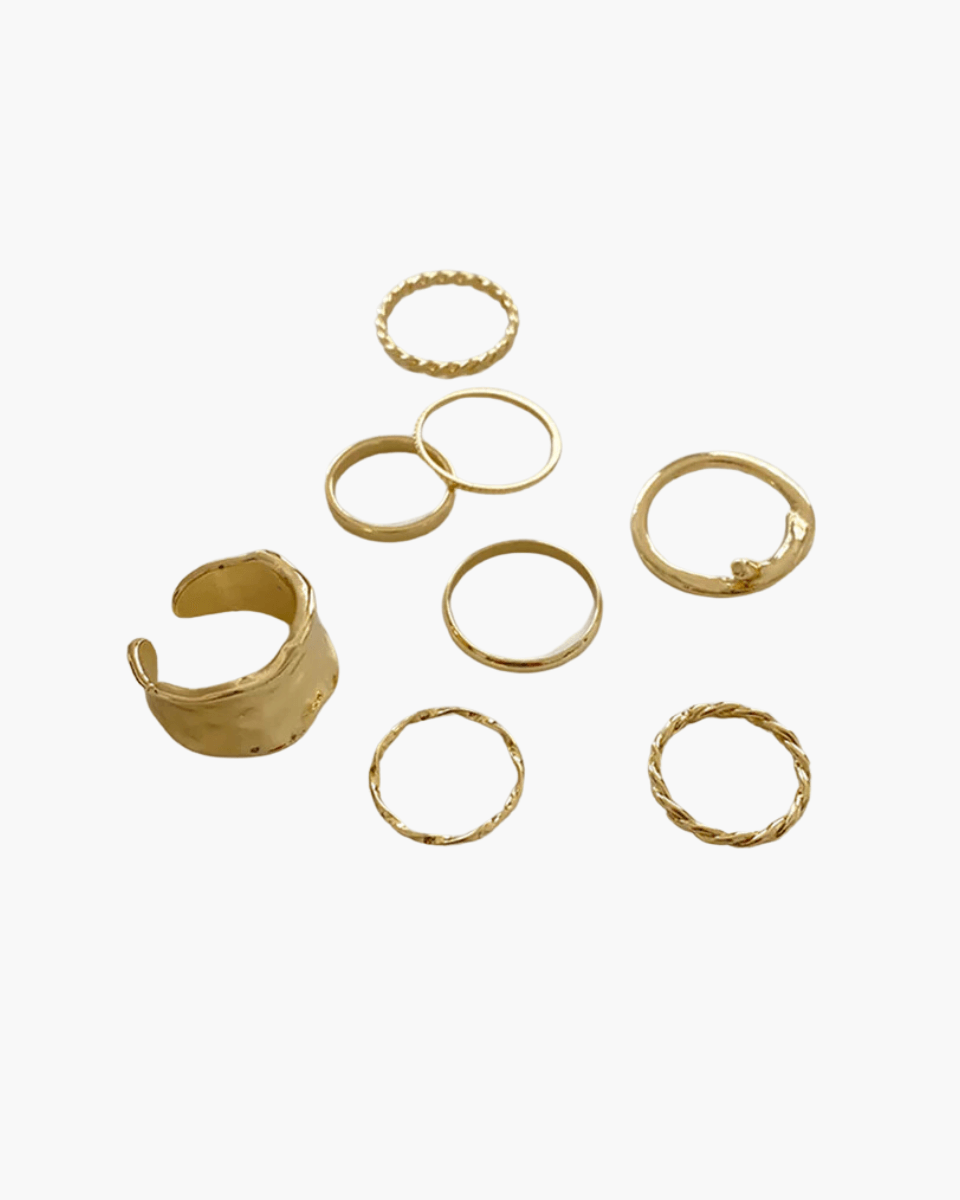 Lorena Elegante – Minimalist design – Ring set-Apparel & Accessories > Jewelry > Rings > Fashion Rings-Cíelo Fióra Atelier