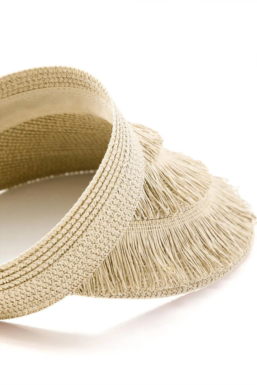 Lorielle – Summer fringe – Wide-brim visor-Apparel & Accessories > Clothing Accessories > Hats > Visors-Cíelo Fióra Atelier