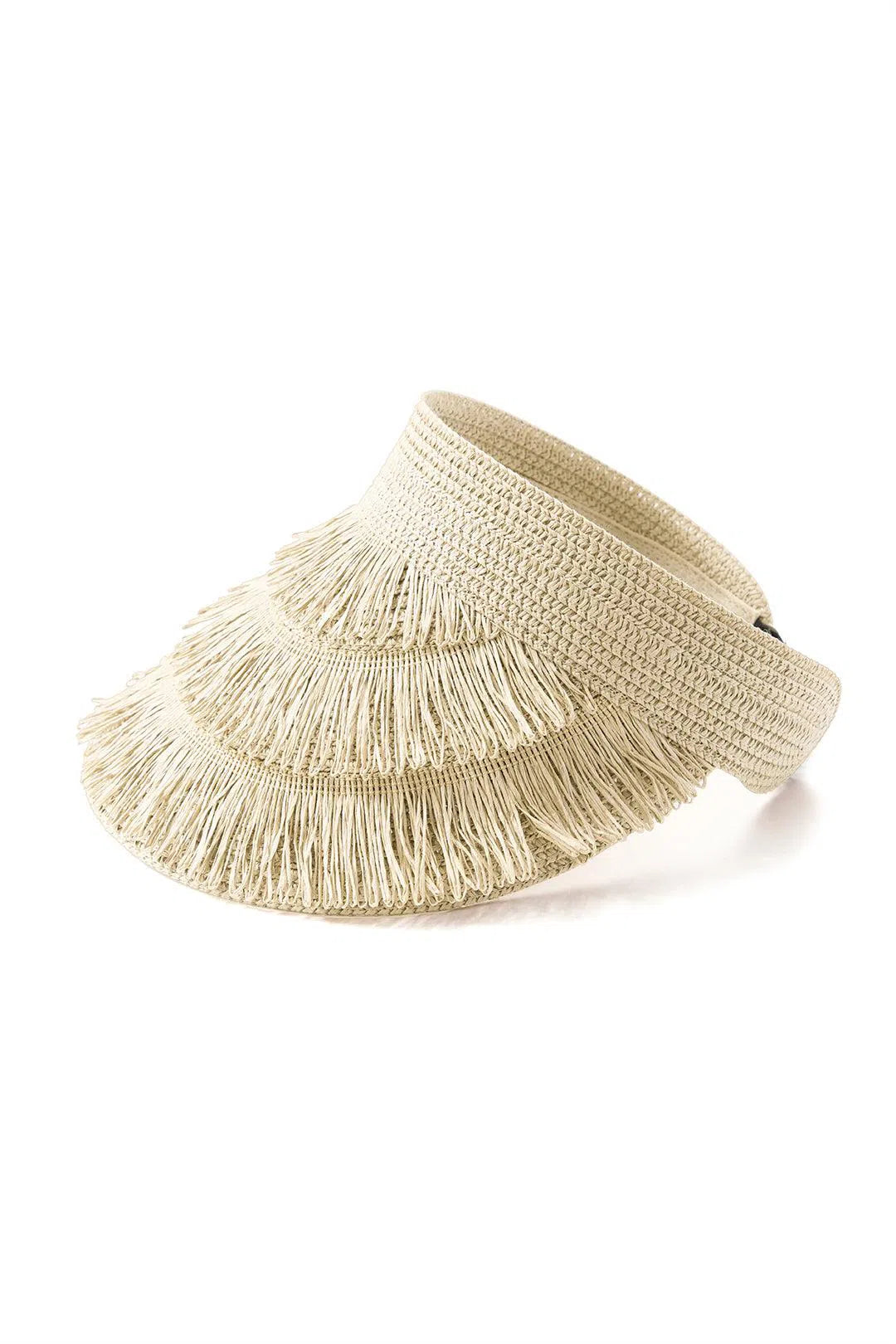 Lorielle – Summer fringe – Wide-brim visor-Apparel & Accessories > Clothing Accessories > Hats > Visors-Cíelo Fióra Atelier