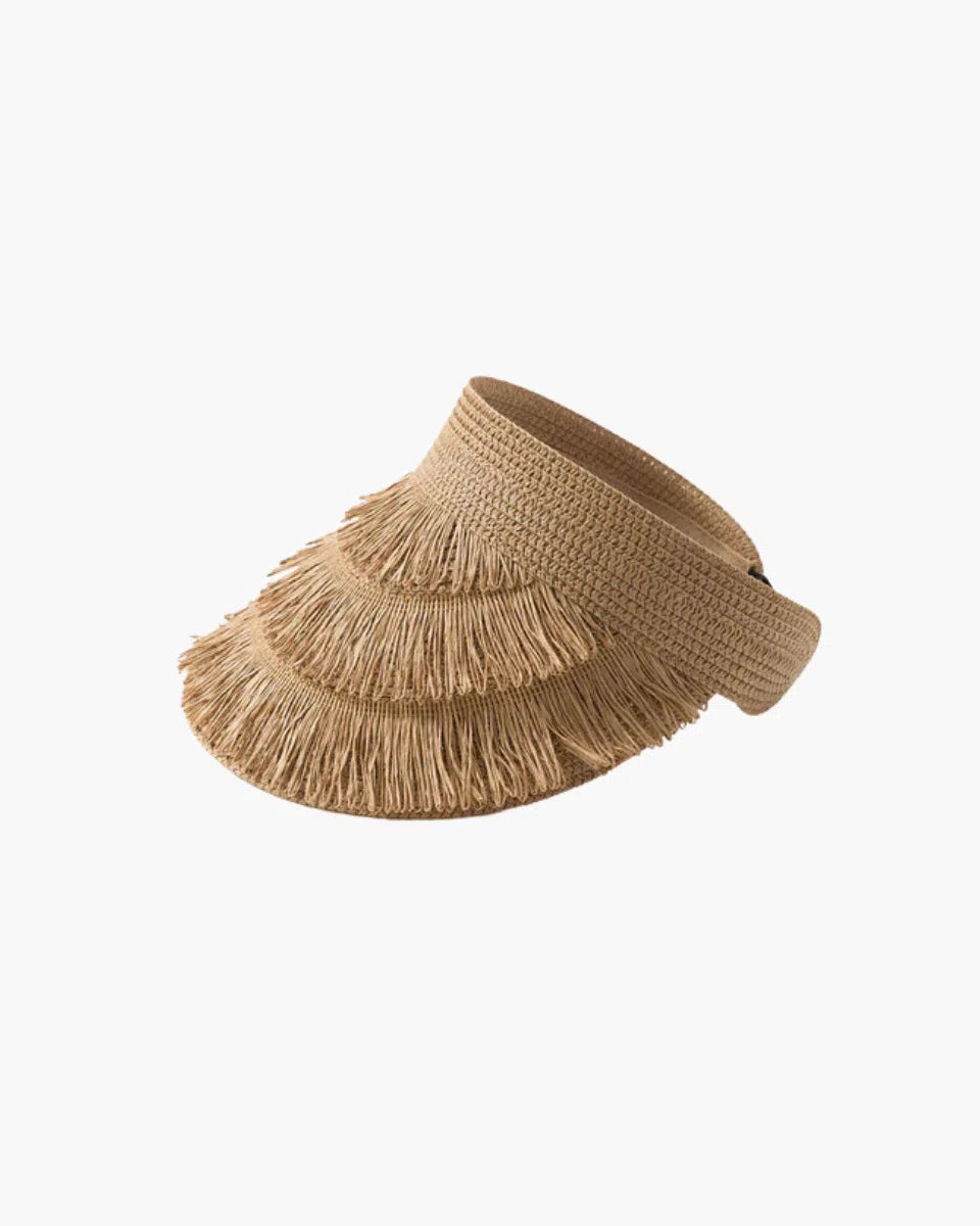 Lorielle – Summer fringe – Wide-brim visor-Apparel & Accessories > Clothing Accessories > Hats > Visors-Cíelo Fióra Atelier