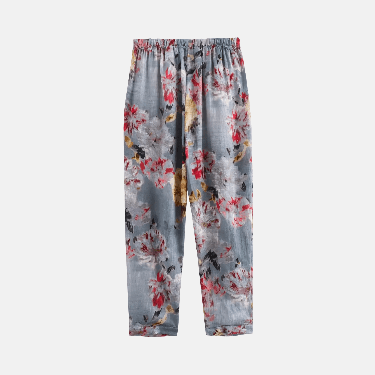 Lorisa – Impressionist print – Floral trousers-Apparel & Accessories > Clothing > Pants > Patterned Pants-Cíelo Fióra Atelier