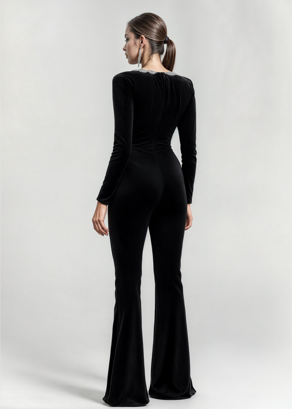 Louvetta – Bold neckline – Square-neck jumpsuit-Apparel & Accessories > Clothing > Jumpsuits & Rompers > Jumpsuits-Cíelo Fióra Atelier