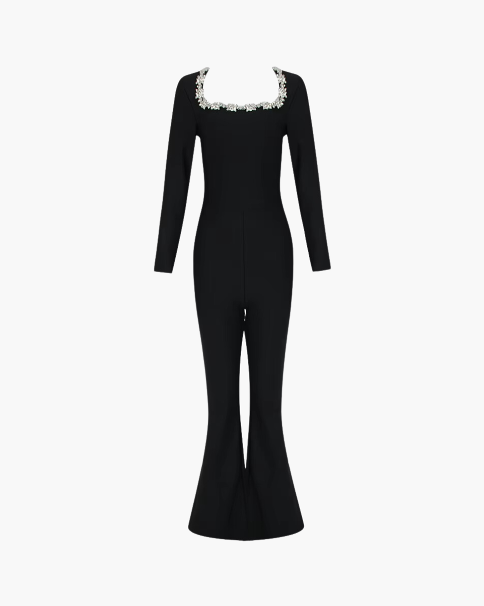 Louvetta – Bold neckline – Square-neck jumpsuit-Apparel & Accessories > Clothing > Jumpsuits & Rompers > Jumpsuits-Cíelo Fióra Atelier