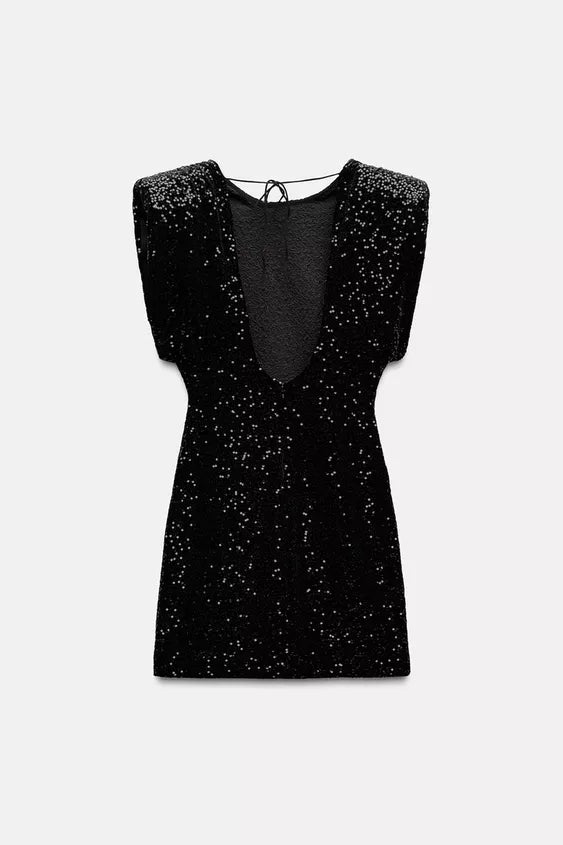 Lumina – Glamorous design – Sequin mini dress-Apparel & Accessories > Clothing > Dresses > Sequin Dresses-Cíelo Fióra Atelier