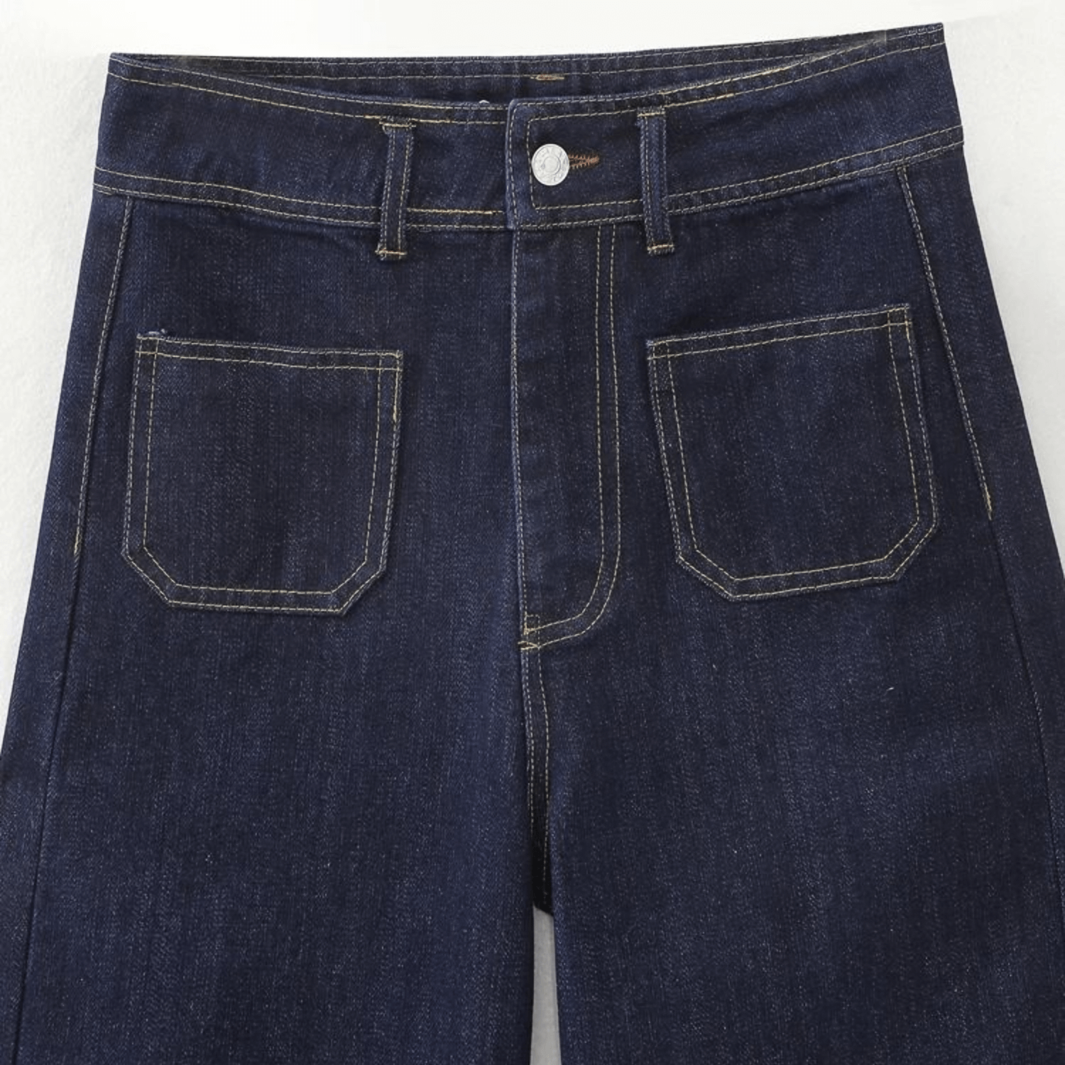 Lureva – Applied front pockets – Denim trousers