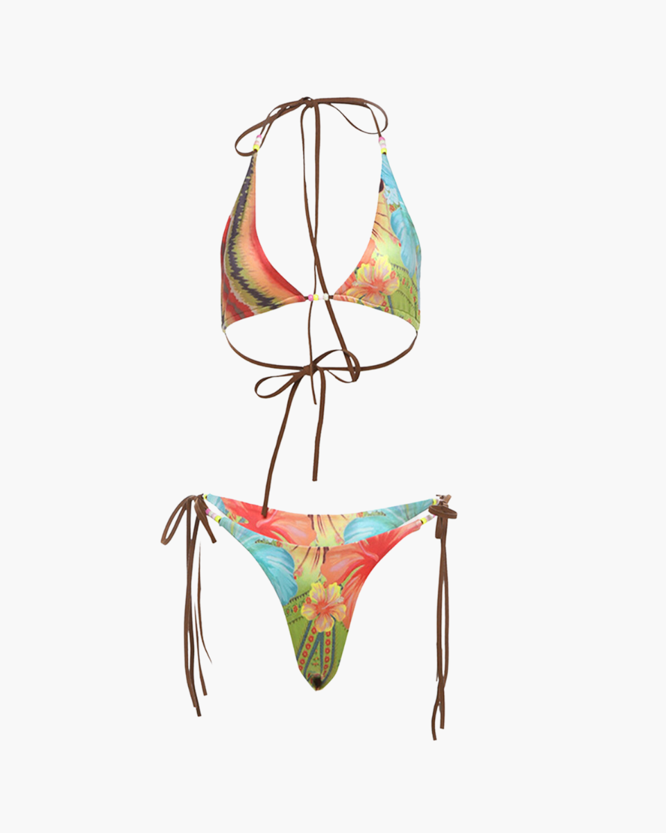 Lusora – Retro-inspired style – Floral bikini set-Apparel & Accessories > Clothing > Swimwear > Bikini Sets-Cíelo Fióra Atelier