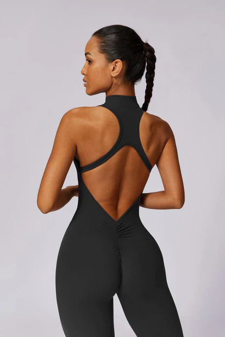 Lysandra – High-neck zip – Modern activewear suit-Apparel & Accessories > Clothing > One-Pieces & Rompers > Performance Jumpsuits-Cíelo Fióra Atelier